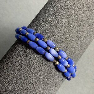 Memory Wire Bracelet Periwinkle Ombre Silver Spacers Flexible Wrap Elegant Fun